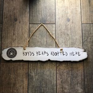 Boyds Bears Adopted Here Wooden Hanging Sign